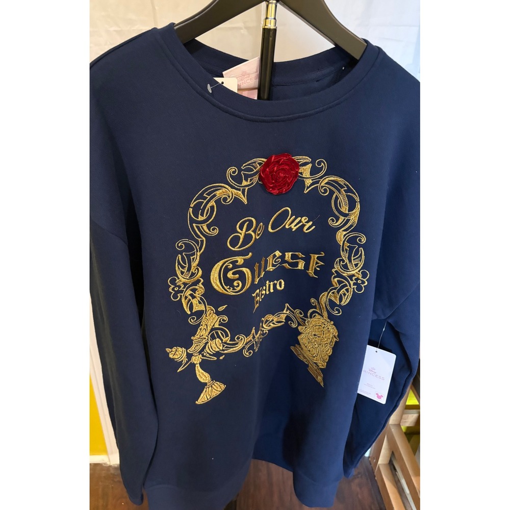 Disney Beauty & The Beast Be Our Guest Crewneck Large NWT